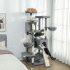 69" Cat Tree, Multi-Level Cat Tower with 2 Condos and 3 Hammocks, 8 Scratching Posts, for Multiple Cats, Dark Gray