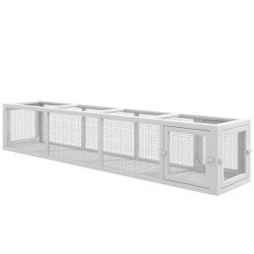 Wooden Cat Run with Weather Protection, Connecting Inside and Outside, 79"L x 15"W x 15"H, White