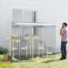 79" Galvanized Steel Large Catio with Waterproof Canopy, Sleeping Box, Jumping Platforms, for 1-3 Kittens, Silver
