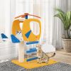1PC Indoor Small Aviation-themed Cat Tree Cat Tower with Helicopter Top Perch