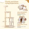 60 Inches Tall Cat Tree with 2-Story Condo and Sisal Scratching Posts