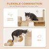 4PCs Corner Design Cat Wall Shelve with Scratching Post, Scratching Board, Perches, Cat Wands, Toy Ball, Beige