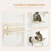 Modern Cat Wall Shelves 6PCs Steel Climbing Shelf Set Adjustable Height Activity Center with Platform Cream