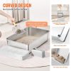 VEVOR Cat Litter Box, 6 inches Deep, XL Extra Large Stainless Steel Cat Litter Box with Scoop, Wide Filtering Foot Board & High Sides