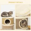 28" Multi-Level Cat Condo with Sisal Scratching Pad 3 Story Hideaway for Cats Brown