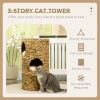 Cat Condo Tower 3 Story Indoor Kitty House with Removable Cushions Beige