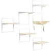 Modern Cat Wall Shelves 6PCs Steel Climbing Shelf Set Adjustable Height Activity Center with Platform Cream