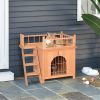 Nature's Haven Cat Treehouse, 2-Story Outdoor Sanctuary with Balcony