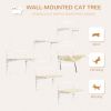 Modern Cat Wall Shelves 6PCs Steel Climbing Shelf Set Adjustable Height Activity Center with Platform Cream