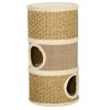 28" Multi-Level Cat Condo with Sisal Scratching Pad 3 Story Hideaway for Cats Brown