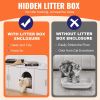 VEVOR Cat Litter Box Enclosure for 2 Cats, Litter Box Furniture Hidden with Double Rooms, Wooden Cat Box Cabinet Fit Most of Litter Box