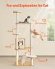 VEVOR Large Cat Tree, 68.9 inches Tall, Cat Tower, Multi-level Cat Condo Furniture Activity Center with Cozy Perches, Sisal Scratching Posts, Hammock