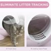 Large Hooded Cat Litter Box with Lid, Scoop, Leaking Sand Pedal, Top Handle, Light Pink