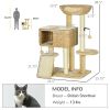 Cat Tree Tower for Indoor Cats with Scratching Posts Condo Beige