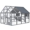 Outdoor Cat Enclosure with Condos, Canopy, Suspension Bridges, Platforms & Multiple Doors for 3-6 Cats, Gray