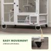Cat House, Indoor Cat Enclosure on Wheels with Openable Top, 39", White