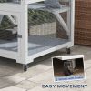 Outdoor Cat Enclosure Catio for Cats with Wheels, Weatherproof Catio with Multi-Level, Hammock for 1-3 cats up to 12lbs, Gray