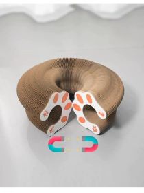 Cat Curl Scratching Board Magic Organ Cat Toy Recyclable Corrugated Cardboard Scratch-Resistant And Wear-Resistant Foldable Wood Grain Interactiv (Option: 1PC)