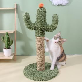 Interactive Cactus Cat Scratching Post Toy Durable Scratching Surface Suitable For Indoor Cats Fun Pet Supplies Good For Play And Exercise (Color: Green)
