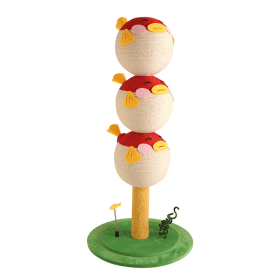 Cute Puffer Fish-shaped Cat Climbing Frame, Three-tier Climbing Tower With Base, Indoor Cat Scratching Post Climbing Frame With Vertical Claw Int (Option: Cat scratching post)
