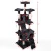 Multi-Level Cat Tree Tower House with Play Tunnel and Dangling Interactive Toy