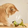 Interactive Cat Toy - Indoor Cat with Catnip Interactive Chirp Bird Teaser - Cat Teasing Artifact - Bird Feathers and Sound Attracting Kitten Artifact