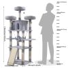 Cat Tree 67 Inch Multi-Level Large Tall Cat Tower with 3 Plush Top Perches,4 Sisal Scratching Post Cat Condo Play House Kitty Activity Center