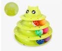 Cat Toy Three Tier Rotary Tower Track with Sound Bell Ball Interactive Pet Toy