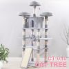 Cat Tree 67 Inch Multi-Level Large Tall Cat Tower with 3 Plush Top Perches,4 Sisal Scratching Post Cat Condo Play House Kitty Activity Center